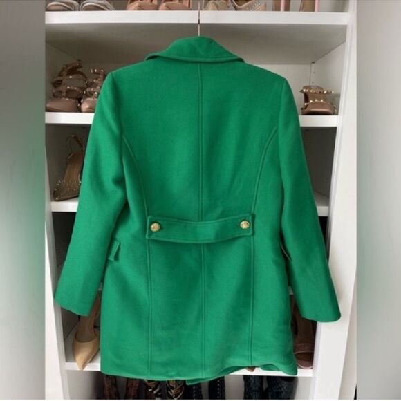 NWT ZARA Green Coat Jacket BUTTONED TAILORED GREEN Size XS - Picture 12 of 15